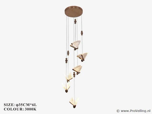 Led hanglamp – b053/6 – 3000k – warm wit – ø350 mm – in hoogte verstelbaar – zilver - afbeelding 3 van  3