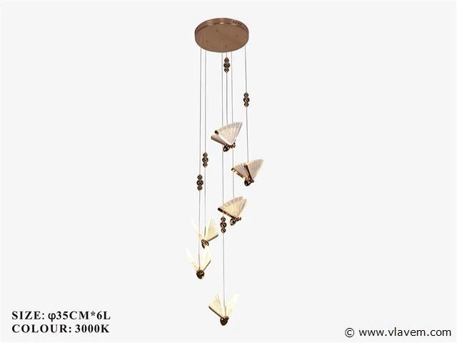 Led hanglamp – b053/6 – 3000k – warm wit – ø350 mm – in hoogte verstelbaar – zilver - afbeelding 3 van  3