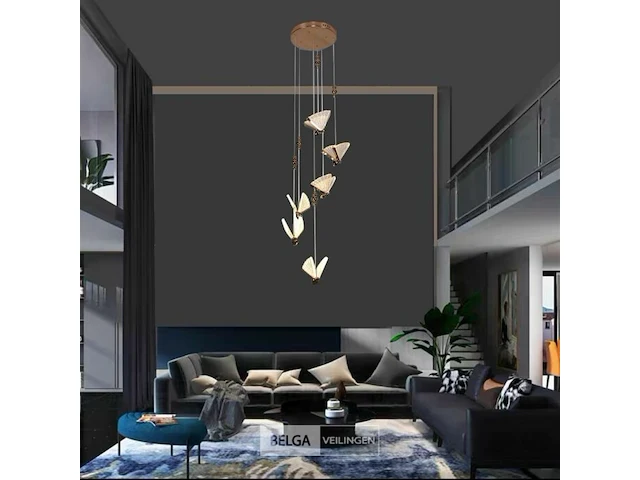 Led hanglamp – b053/6 – 3000k – warm wit – ø350 mm – in hoogte verstelbaar – zilver - afbeelding 2 van  4