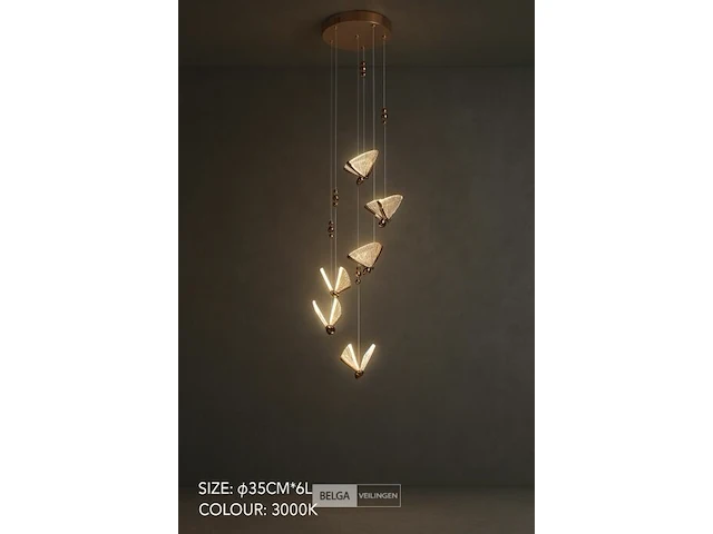 Led hanglamp – b053/6 – 3000k – warm wit – ø350 mm – in hoogte verstelbaar – zilver - afbeelding 3 van  4