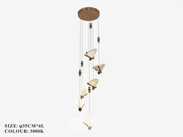 Led hanglamp – b053/6 – 3000k – warm wit – ø350 mm – in hoogte verstelbaar – zilver - afbeelding 4 van  4
