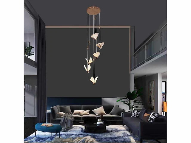 Led hanglamp – b053/6 – 3000k – warm wit – ø350 mm – in hoogte verstelbaar – zilver - afbeelding 1 van  3