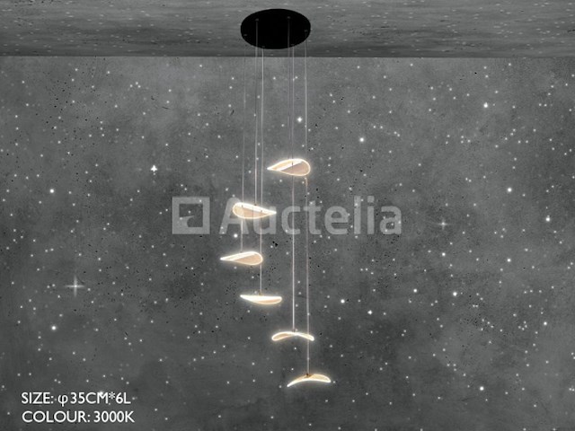 Led hanglamp – b060/6 – 3000k – warm wit – ø350 mm – in hoogte verstelbaar – zilver - afbeelding 2 van  3