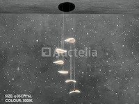 Led hanglamp – b060/6 – 3000k – warm wit – ø350 mm – in hoogte verstelbaar – zilver - afbeelding 2 van  3