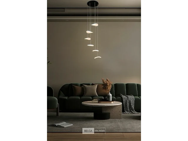 Led hanglamp – b060/6 – 3000k – warm wit – ø350 mm – in hoogte verstelbaar – zilver - afbeelding 1 van  4