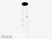 Led hanglamp – b060/6 – 3000k – warm wit – ø350 mm – in hoogte verstelbaar – zilver - afbeelding 3 van  4