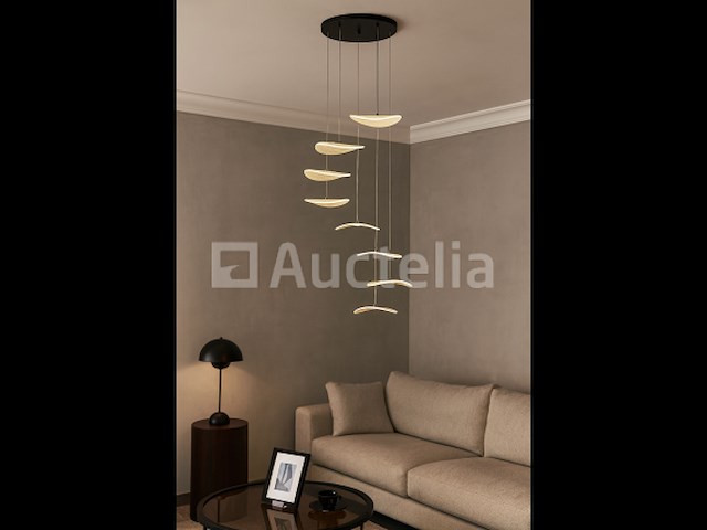 Led hanglamp – b060/8 – 3000k – warm wit – ø400 mm – in hoogte verstelbaar – zilver - afbeelding 1 van  3