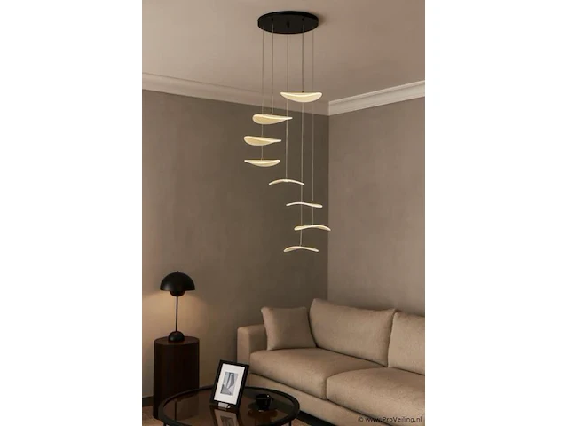 Led hanglamp – b060/8 – 3000k – warm wit – ø400 mm – in hoogte verstelbaar – zilver - afbeelding 1 van  3