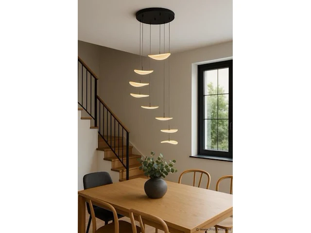 Led hanglamp – b060/8 – 3000k – warm wit – ø400 mm – in hoogte verstelbaar – zilver - afbeelding 3 van  3