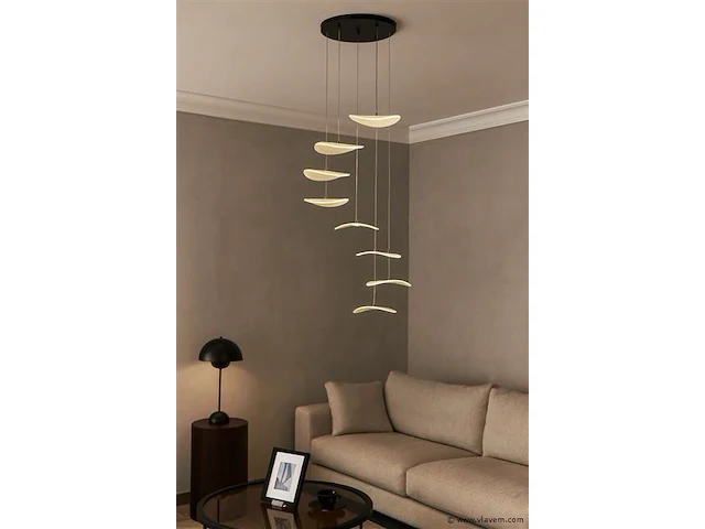 Led hanglamp – b060/8 – 3000k – warm wit – ø400 mm – in hoogte verstelbaar – zilver - afbeelding 1 van  3