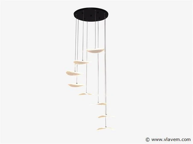 Led hanglamp – b060/8 – 3000k – warm wit – ø400 mm – in hoogte verstelbaar – zilver - afbeelding 2 van  3