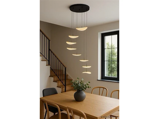 Led hanglamp – b060/8 – 3000k – warm wit – ø400 mm – in hoogte verstelbaar – zilver - afbeelding 3 van  3