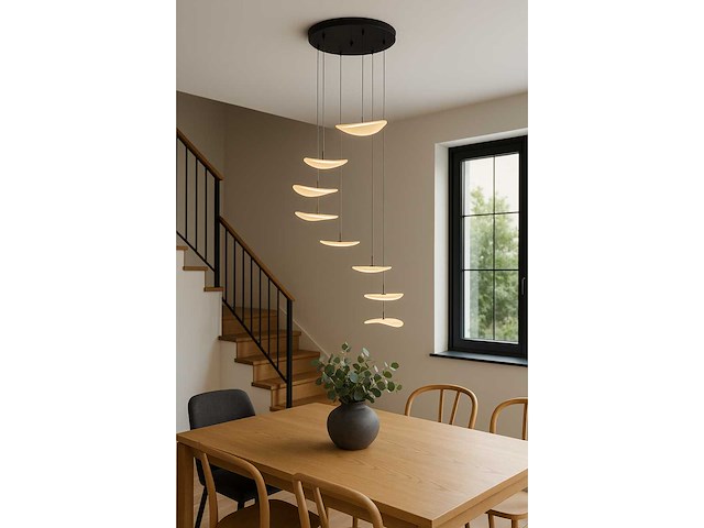 Led hanglamp – b060/8 – 3000k – warm wit – ø400 mm – in hoogte verstelbaar – zilver - afbeelding 2 van  3