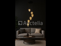 Led hanglamp – b063/6 – 3000k – warm wit – ø350 mm – in hoogte verstelbaar – zilver - afbeelding 2 van  5