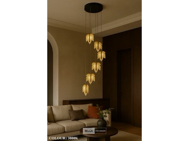 Led hanglamp – b063/6 – 3000k – warm wit – ø350 mm – in hoogte verstelbaar – zilver - afbeelding 4 van  6