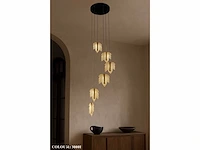 Led hanglamp – b063/6 – 3000k – warm wit – ø350 mm – in hoogte verstelbaar – zilver - afbeelding 1 van  5