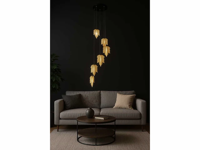 Led hanglamp – b063/6 – 3000k – warm wit – ø350 mm – in hoogte verstelbaar – zilver - afbeelding 4 van  5