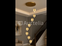 Led hanglamp – b063/8 – 3000k – warm wit – ø400 mm – in hoogte verstelbaar – zilver - afbeelding 1 van  4