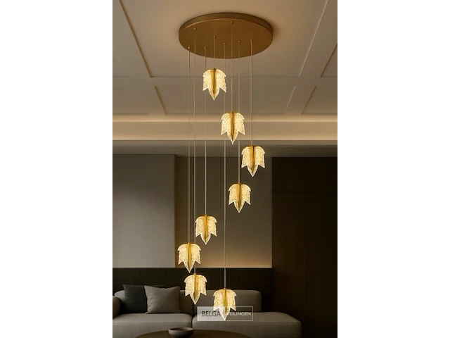 Led hanglamp – b063/8 – 3000k – warm wit – ø400 mm – in hoogte verstelbaar – zilver - afbeelding 1 van  5