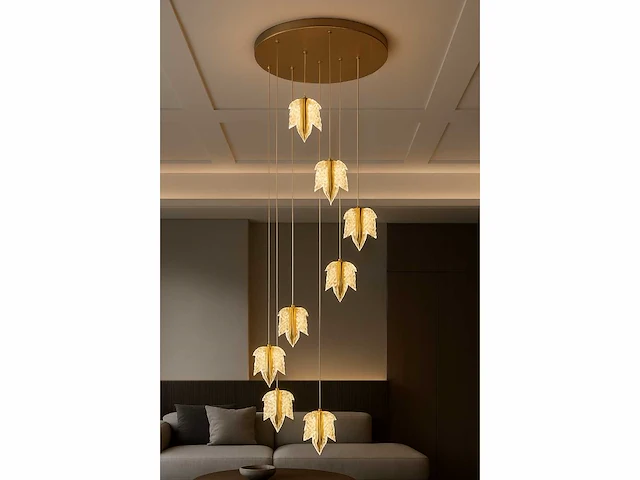 Led hanglamp – b063/8 – 3000k – warm wit – ø400 mm – in hoogte verstelbaar – zilver - afbeelding 1 van  4