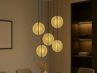Led hanglamp – b067/5 – 3000k – warm wit – ø350 mm – in hoogte verstelbaar – zilver - afbeelding 1 van  4