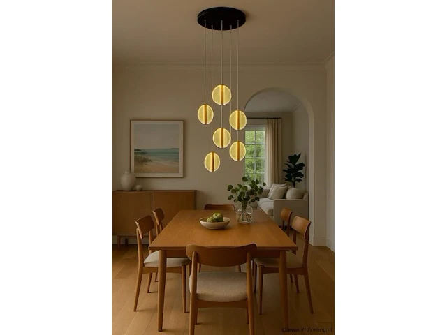 Led hanglamp – b067/5 – 3000k – warm wit – ø350 mm – in hoogte verstelbaar – zilver - afbeelding 3 van  4