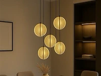 Led hanglamp – b067/5 – 3000k – warm wit – ø350 mm – in hoogte verstelbaar – zilver - afbeelding 1 van  4