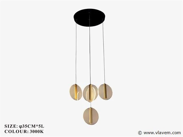 Led hanglamp – b067/5 – 3000k – warm wit – ø350 mm – in hoogte verstelbaar – zilver - afbeelding 4 van  4