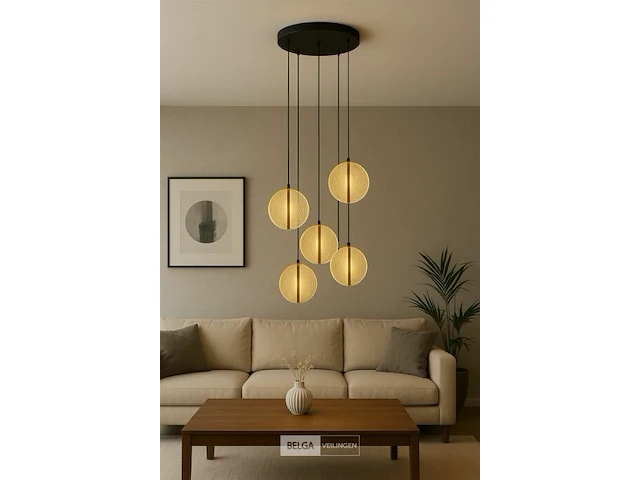 Led hanglamp – b067/5 – 3000k – warm wit – ø350 mm – in hoogte verstelbaar – zilver - afbeelding 3 van  5