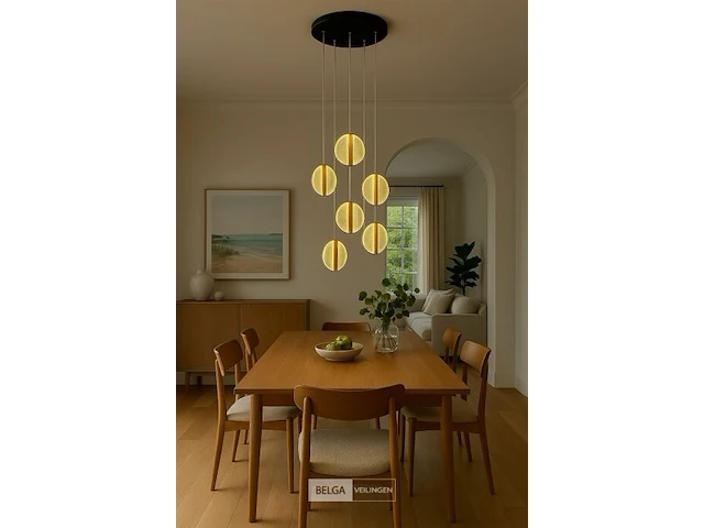 Led hanglamp – b067/5 – 3000k – warm wit – ø350 mm – in hoogte verstelbaar – zilver - afbeelding 4 van  5