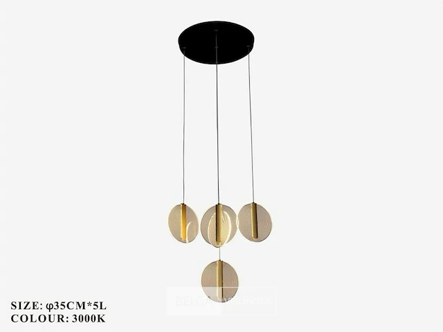 Led hanglamp – b067/5 – 3000k – warm wit – ø350 mm – in hoogte verstelbaar – zilver - afbeelding 5 van  5