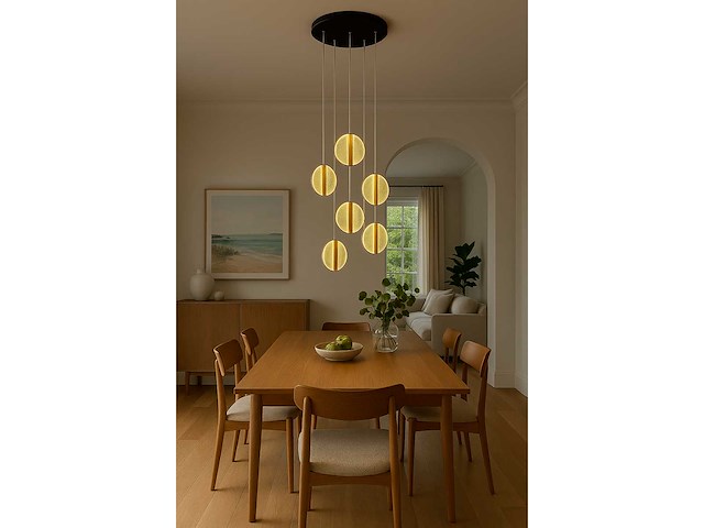 Led hanglamp – b067/5 – 3000k – warm wit – ø350 mm – in hoogte verstelbaar – zilver - afbeelding 3 van  4