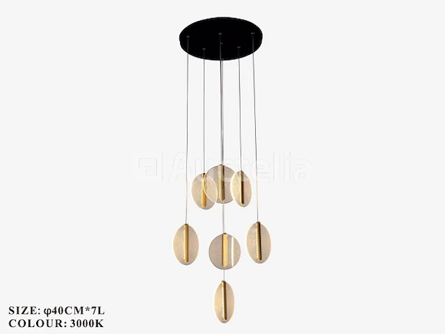 Led hanglamp – b067/7 – 3000k – warm wit – ø400 mm – in hoogte verstelbaar – zilver - afbeelding 4 van  4