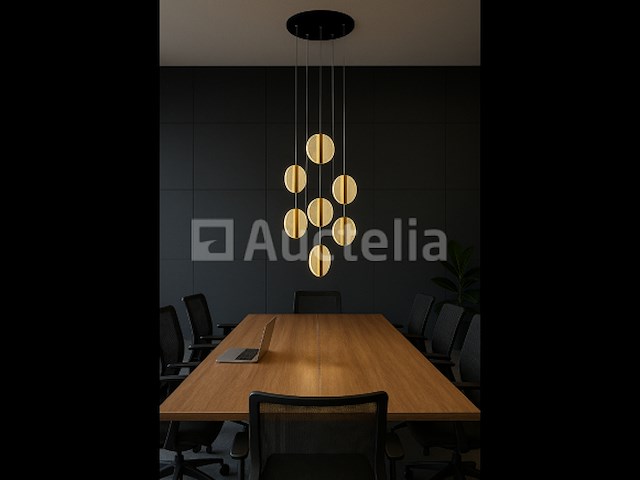 Led hanglamp – b067/7 – 3000k – warm wit – ø400 mm – in hoogte verstelbaar – zilver - afbeelding 1 van  4