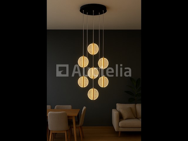 Led hanglamp – b067/7 – 3000k – warm wit – ø400 mm – in hoogte verstelbaar – zilver - afbeelding 2 van  4