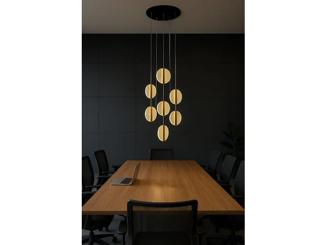 Led hanglamp – b067/7 – 3000k – warm wit – ø400 mm – in hoogte verstelbaar – zilver - afbeelding 1 van  4