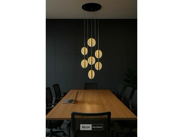 Led hanglamp – b067/7 – 3000k – warm wit – ø400 mm – in hoogte verstelbaar – zilver - afbeelding 1 van  5