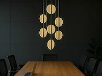 Led hanglamp – b067/7 – 3000k – warm wit – ø400 mm – in hoogte verstelbaar – zilver - afbeelding 1 van  5