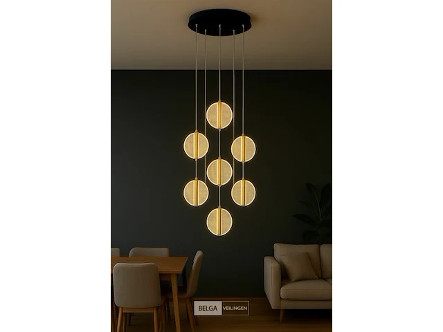 Led hanglamp – b067/7 – 3000k – warm wit – ø400 mm – in hoogte verstelbaar – zilver - afbeelding 3 van  5