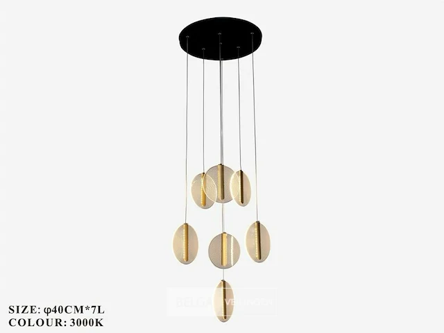 Led hanglamp – b067/7 – 3000k – warm wit – ø400 mm – in hoogte verstelbaar – zilver - afbeelding 5 van  5