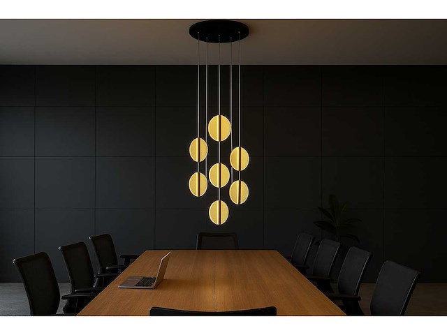 Led hanglamp – b067/7 – 3000k – warm wit – ø400 mm – in hoogte verstelbaar – zilver - afbeelding 1 van  4