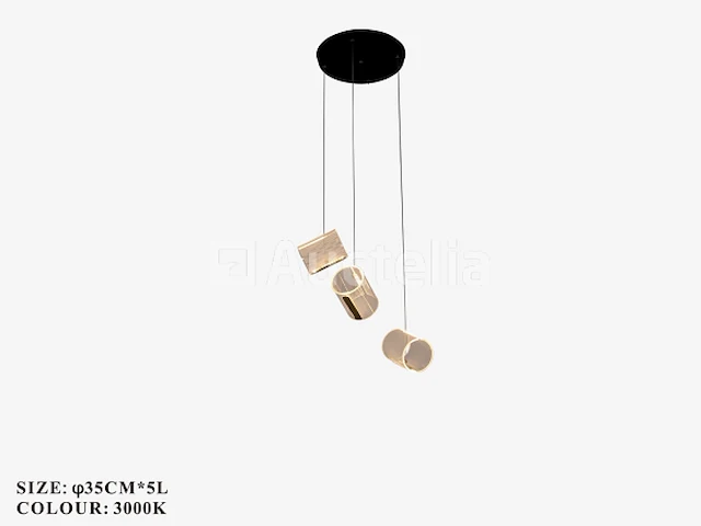 Led hanglamp – b068/3 – 3000k – warm wit – ø330 mm – in hoogte verstelbaar – zilver - afbeelding 4 van  4