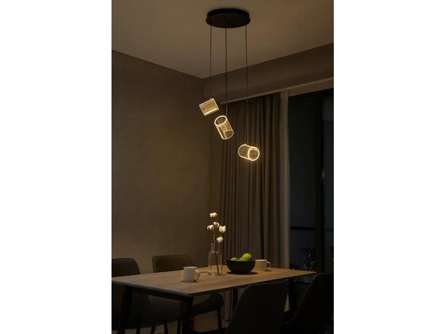 Led hanglamp – b068/3 – 3000k – warm wit – ø330 mm – in hoogte verstelbaar – zilver - afbeelding 1 van  4