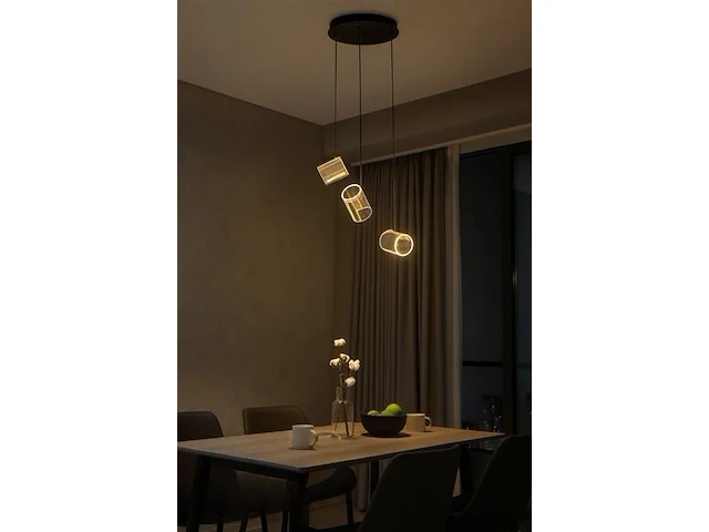 Led hanglamp – b068/3 – 3000k – warm wit – ø330 mm – in hoogte verstelbaar – zilver - afbeelding 1 van  4