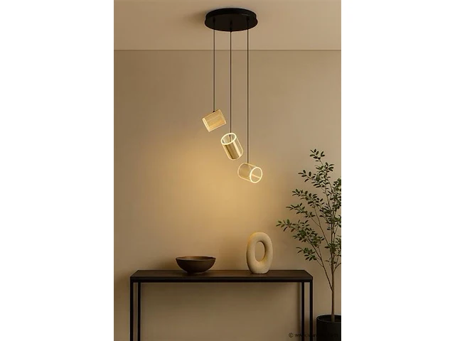 Led hanglamp – b068/3 – 3000k – warm wit – ø330 mm – in hoogte verstelbaar – zilver - afbeelding 2 van  4