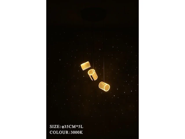 Led hanglamp – b068/3 – 3000k – warm wit – ø330 mm – in hoogte verstelbaar – zilver - afbeelding 3 van  4