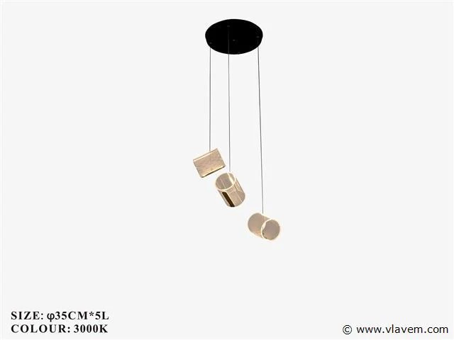 Led hanglamp – b068/3 – 3000k – warm wit – ø330 mm – in hoogte verstelbaar – zilver - afbeelding 4 van  4