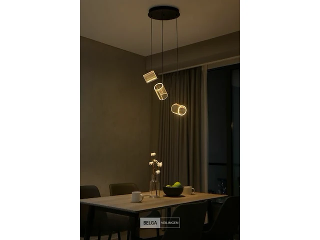 Led hanglamp – b068/3 – 3000k – warm wit – ø330 mm – in hoogte verstelbaar – zilver - afbeelding 2 van  5