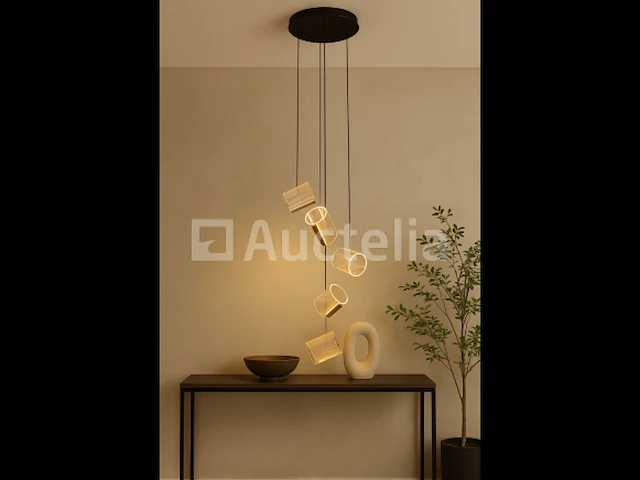 Led hanglamp – b068/5 – 3000k – warm wit – ø350 mm – in hoogte verstelbaar – zilver - afbeelding 1 van  5