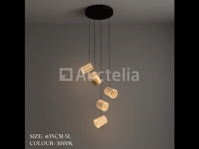 Led hanglamp – b068/5 – 3000k – warm wit – ø350 mm – in hoogte verstelbaar – zilver - afbeelding 4 van  5